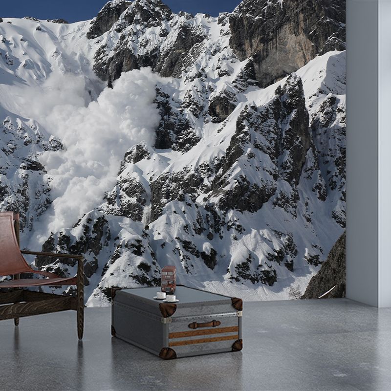 Magnificent Mountain Landscapes Mural Photography Style for Dining Room