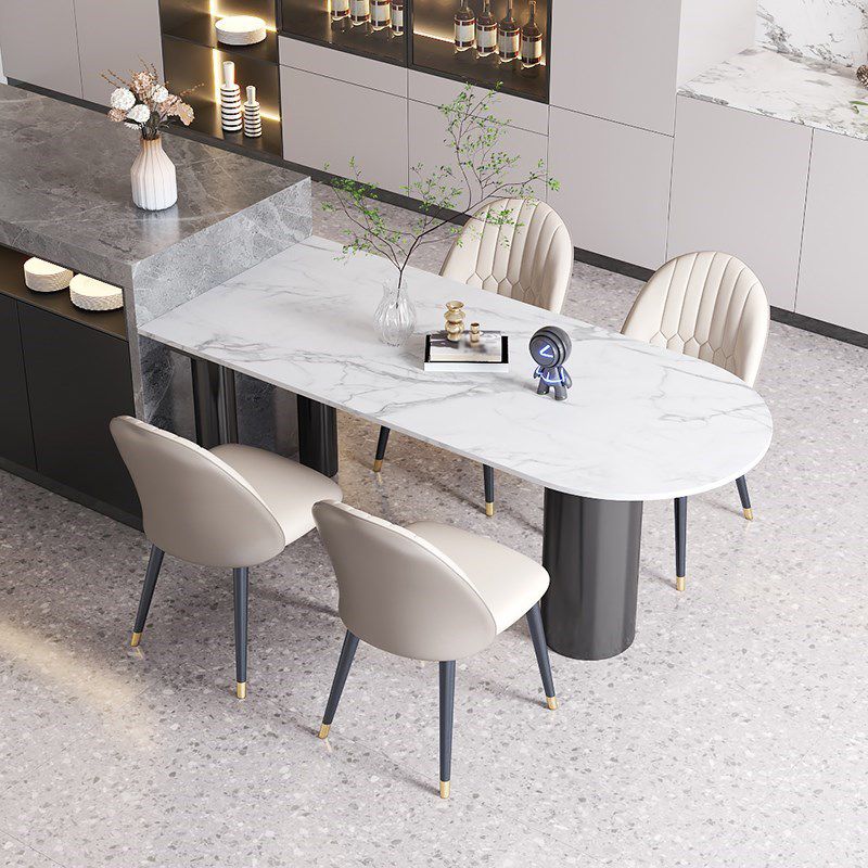 Minimalist Home Table and Chair Set 1/4/5 Pieces Sintered Stone Dining Furniture