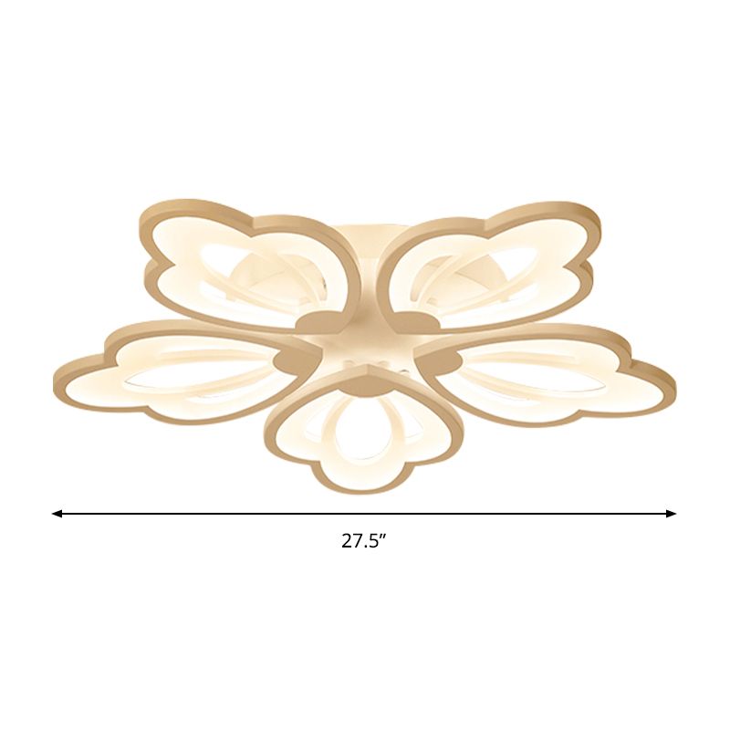 Brocco floreale a fiuto moderno acrilico moderno 3/5/9 luci camera da letto a filo a sfioramento del soffitto in bianco/calda/naturale luce