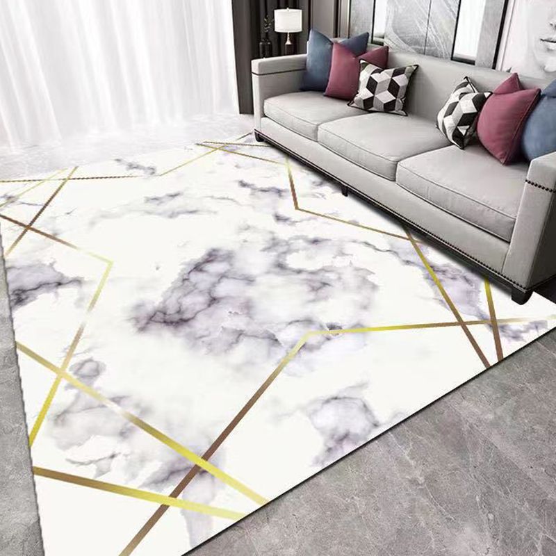 Modern Style Rug Geometric Pattern Living Room Carpet Polyester Washable Area Rug