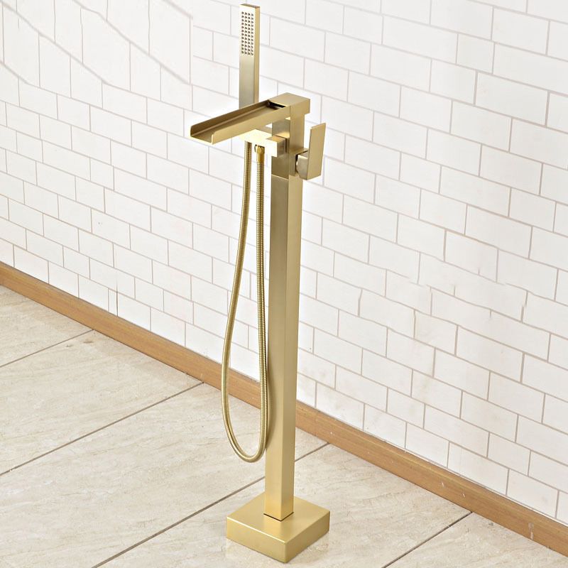 Modern Freestanding Tub Filler Trim Copper Floor Mounted Freestanding Bathtub Faucet