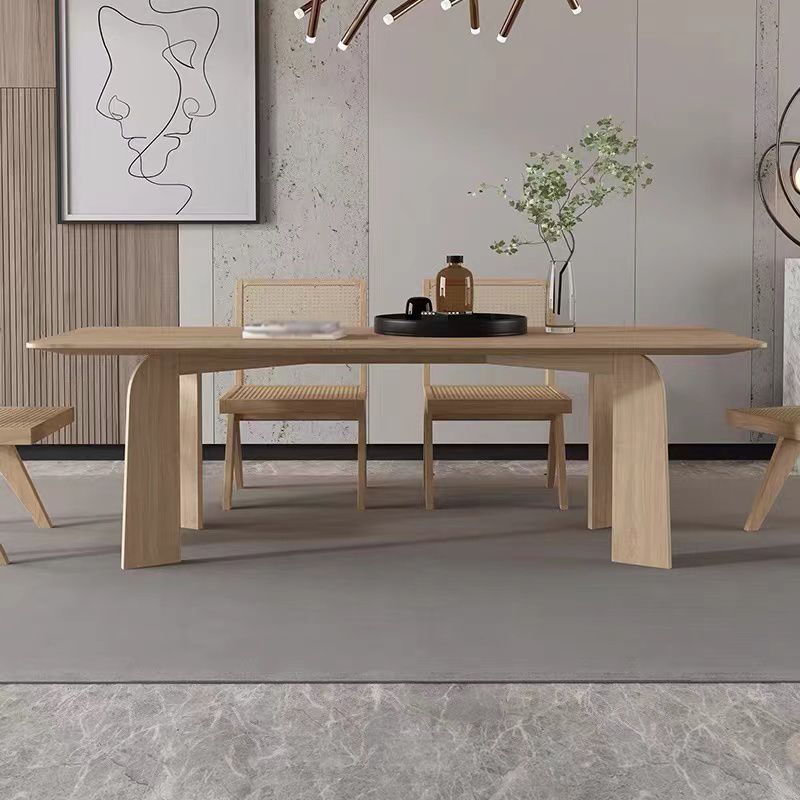 Modern Rectangle Dinette Set 1/2/4/5/6/7 Pieces Indoor Solid Wood Dining Table Set