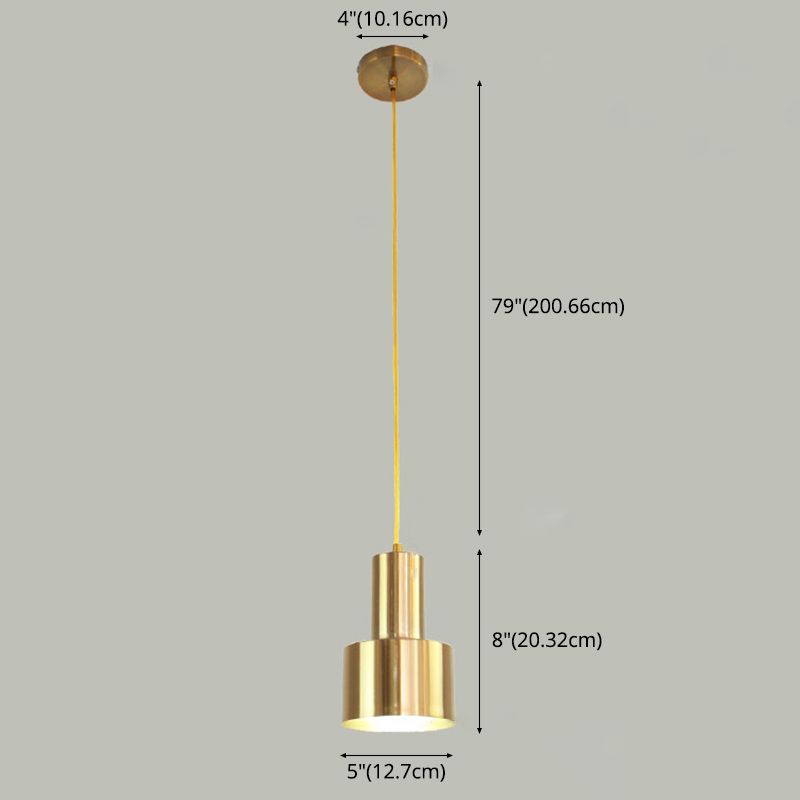 Lampe à suspension en fer électroplate dans le pendentif simple cylindroid moderne de style luxueux