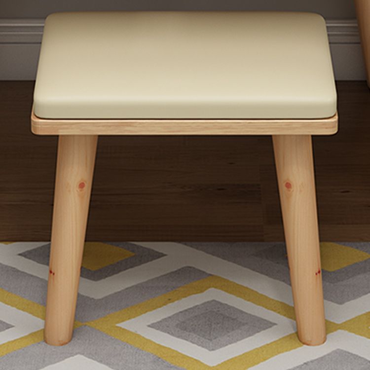 Scandinavian Dressing Table with Mirror and Drawer Solid Wood
