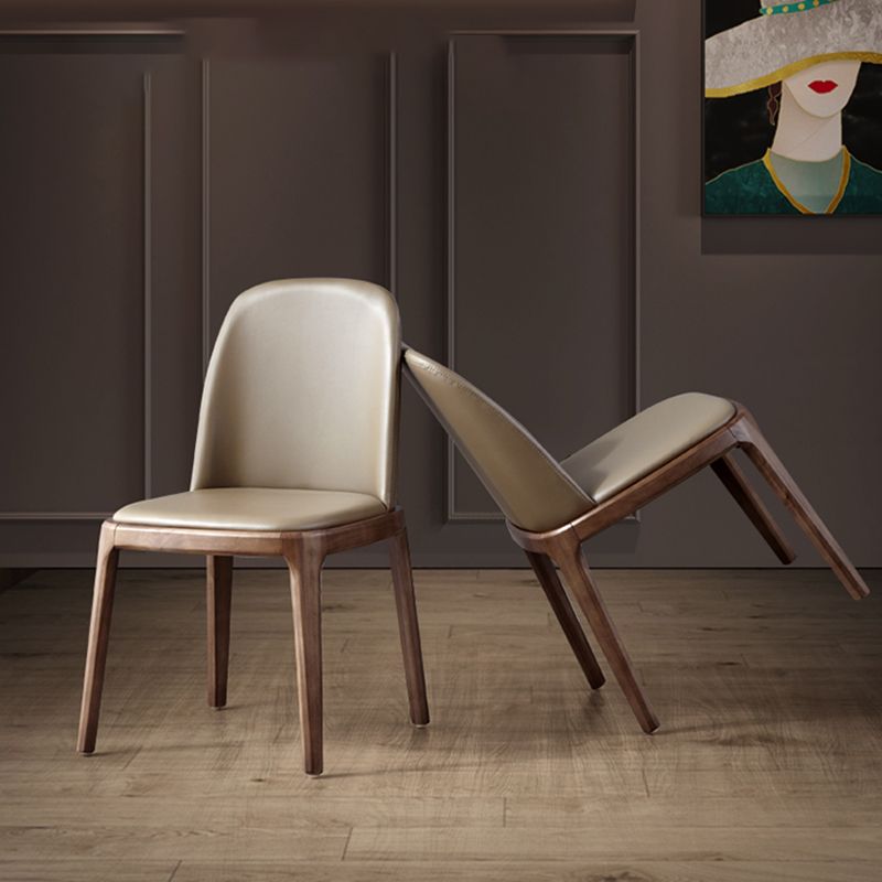 Sillas de comedor de madera de estilo moderno, silla sin brazos con respaldo sólido para cocina