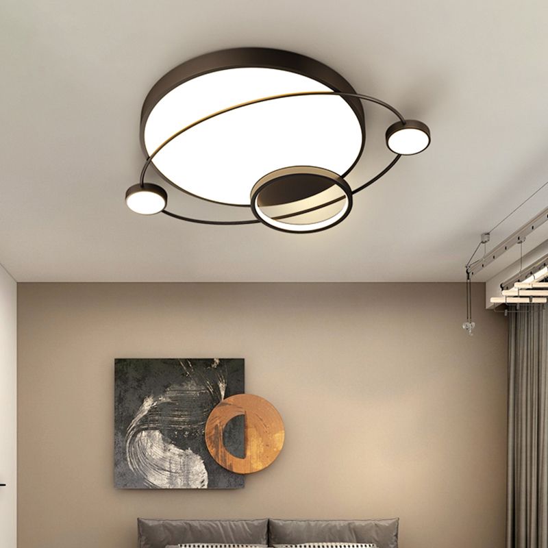 Orbit Form Schlafzimmer LED Deckenlampe Acryl Minimalistisch Flush Mount Lighting Halterung
