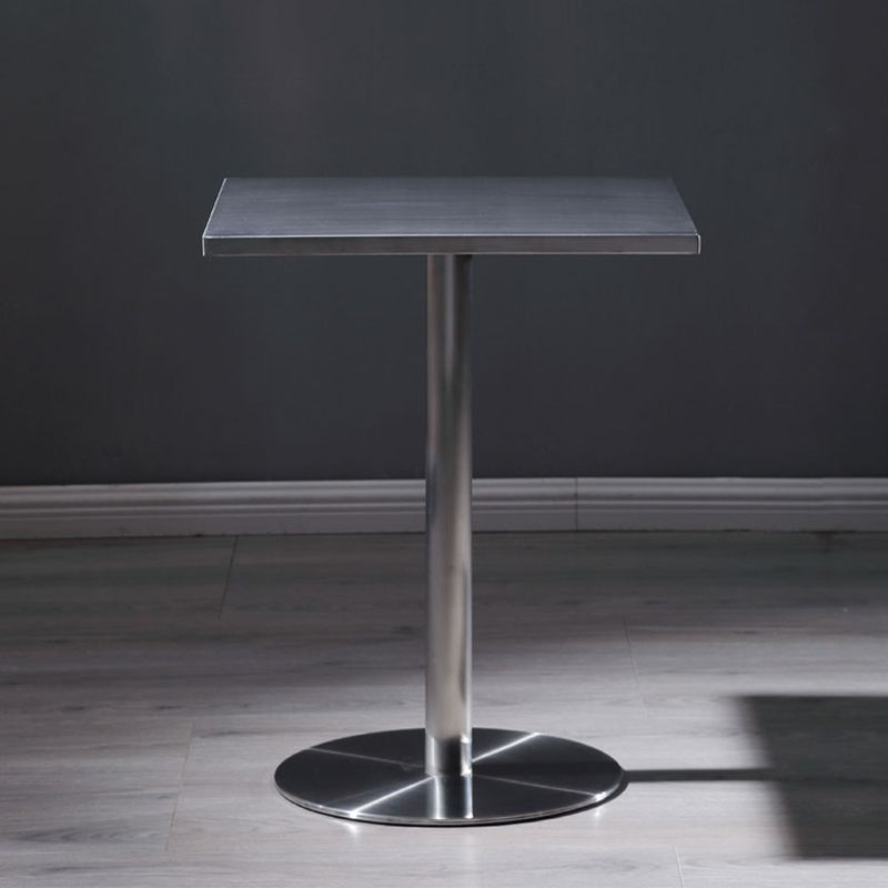 Metal Industrial Square Dining Table Stainless Steel Table for Kitchen and Dining Room