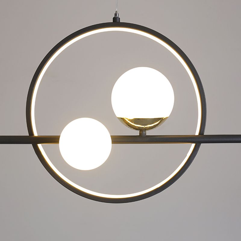 Contemporary Glass Chandelier Lamp Linear Island Pendant for Dining Room