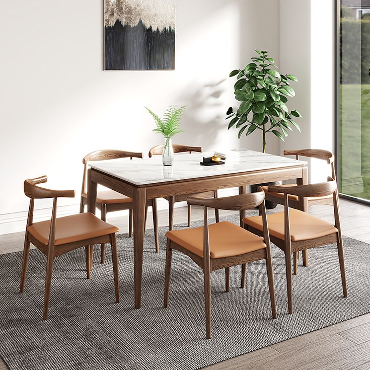Rechthoek gesinterde steen witte eettafel Vintage 4 poten tafel voor eetkamer