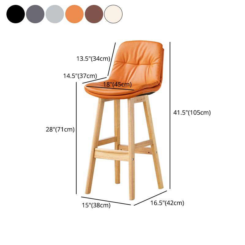 Modern Wood Kitchen Dining Room Armless Stool Low Back Bar Stool