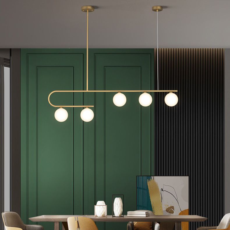 Glass Ball Shape Island Chandelier Light Modern Style Chandelier Lighting Fixture