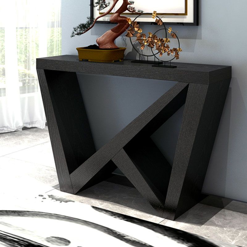 12" W Wood Console Table Mid-Century Modern Rectangle Accent Table for Hall