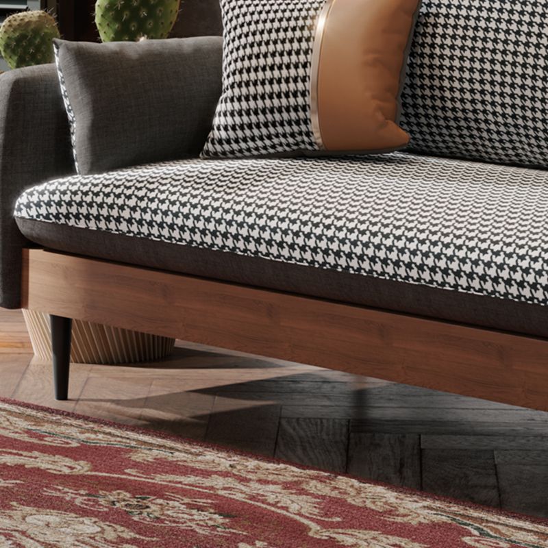 29.9" H Contemporary Linen Blend Square Arm Sofa for Living Room