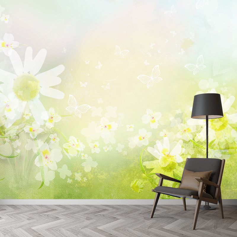 Environment Friendly Mural Wallpaper Flowers Pattern Bedroom Wall Mural