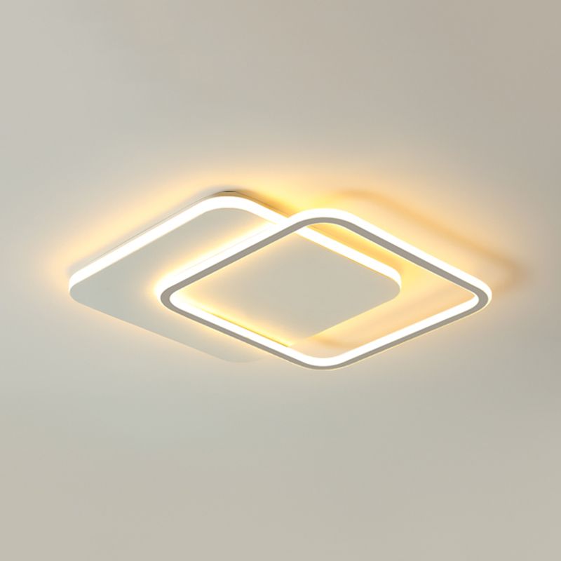 Modern LED Metal Flush Light White Flush Mount Ceiling Light for Living Room