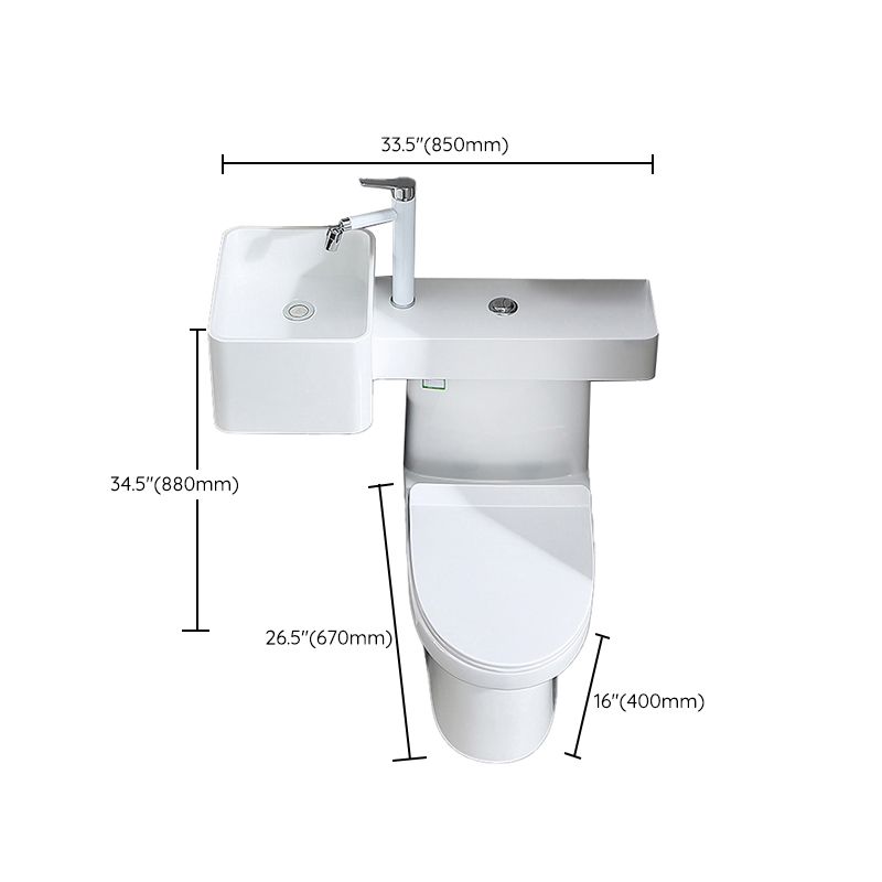 Contemporary Flush Toilet Floor Mount One-Piece Toilet Toilet Bowl