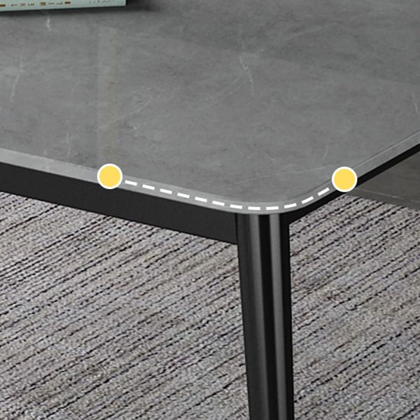 Modern Iron Dining Table Set 1/2/3/5/7 Pieces Dinette Set with Sintered Stone Top