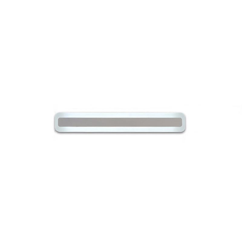 1-Light Linear Shade Wall Sconce Modern Simple Style Mirror Wall Lighting in Silver