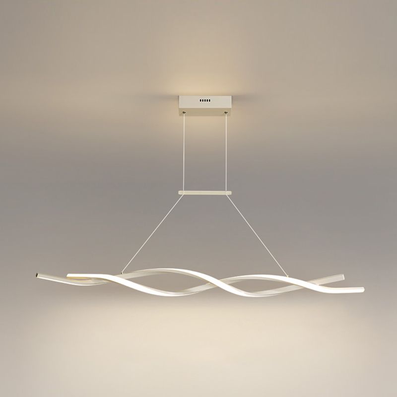 Modern Metal Island Light armatuur Lineair Restaurant Hanglamp met 2-head met acrylschaduw