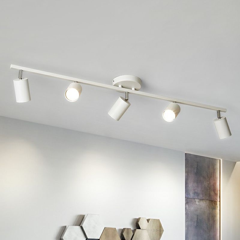Metal Tube Spotlight Track Lamp Modern Semi Flush Mount Ceiling Light for Clothing Store