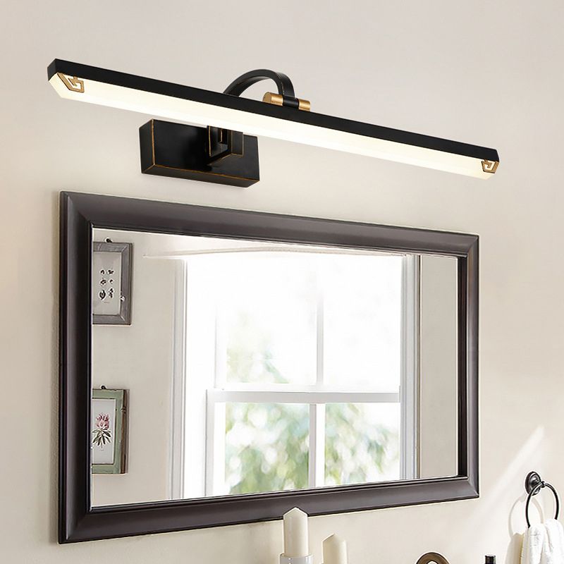 Vintage Simplicity Rectangle Vanity Light Fixture Acrylic Wall Lighting Fixtures for Bathroom