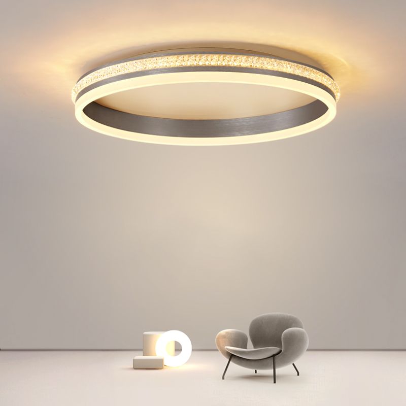 Circular Led Flush Mount Ceiling Fixture Modern Flush Mount Light Metal