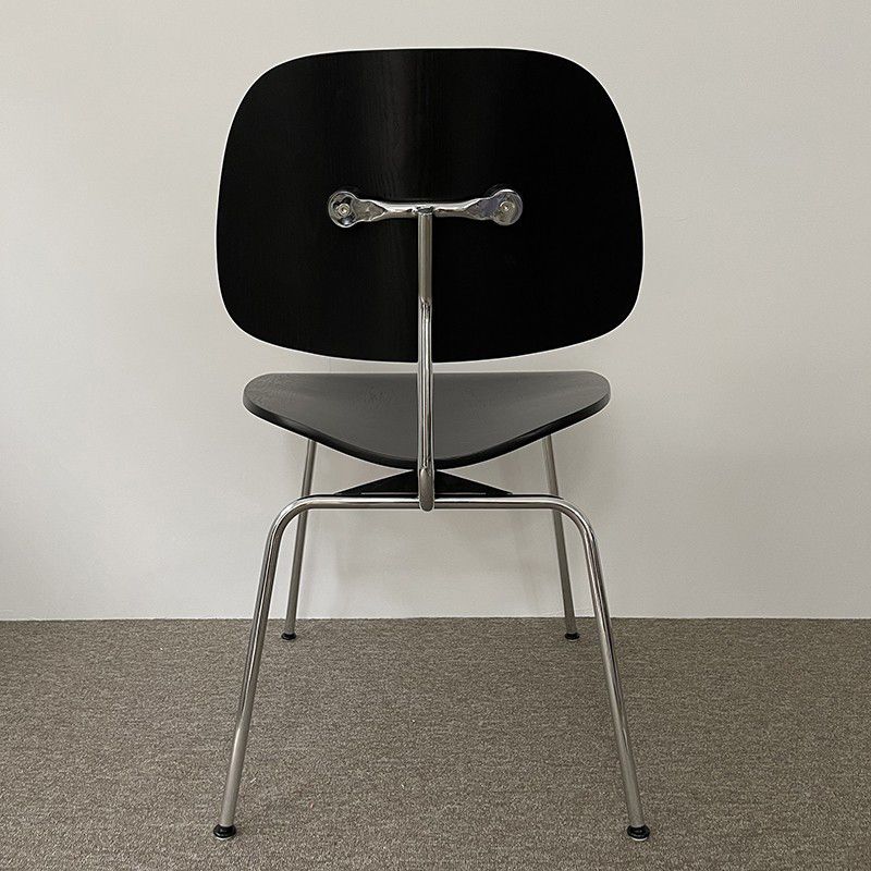 Modern Style Wooden Dining Chairs Open Back Dining Side Chair with Metal Legs