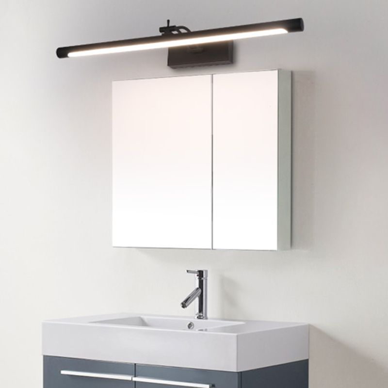 Metall lineare Schattenwandbeleuchtung moderner Spiegel 1-Licht-Wandmontage Leuchte in Schwarz