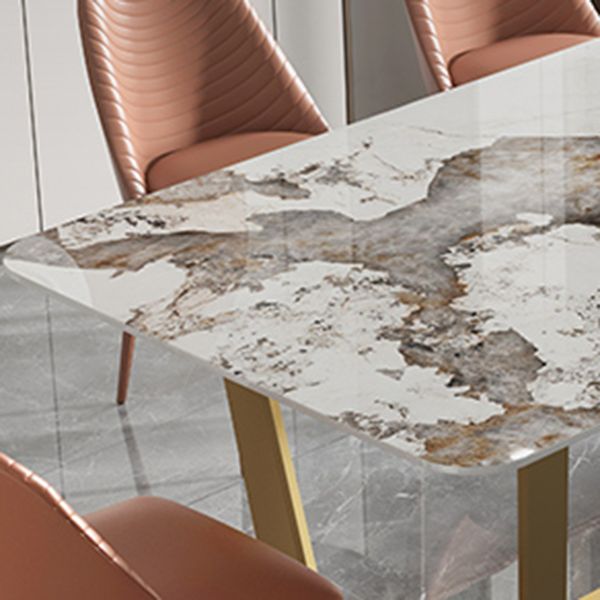 Nordic 1/4/5/6/7 Pieces Dining Set Sintered Stone Dining Table with Leather Chairs
