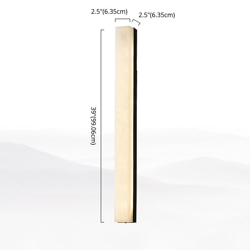 Marble Contemporary Wall Sconce 1-Light Linear Wall Mounted Lighting for Living Room