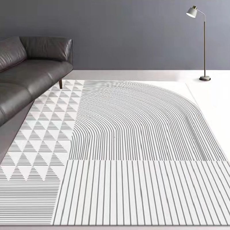 Modern Style Line Painting Rug Rectangle Stain Resistant Rug for Home Decor