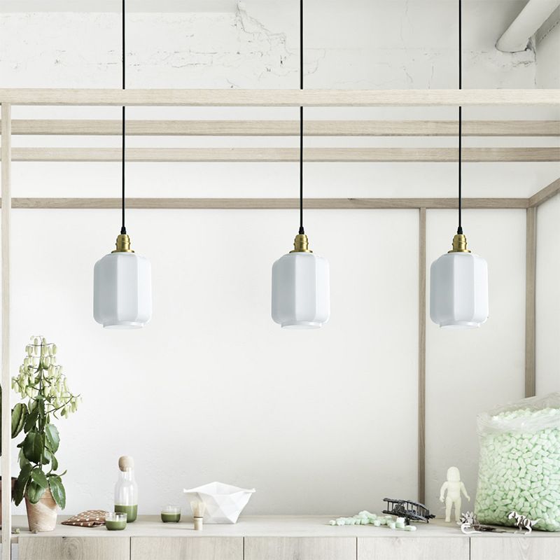 Pot Shade Hanging Lighting Modern Style Glass Multi Light Pendant Lamp for Bedside