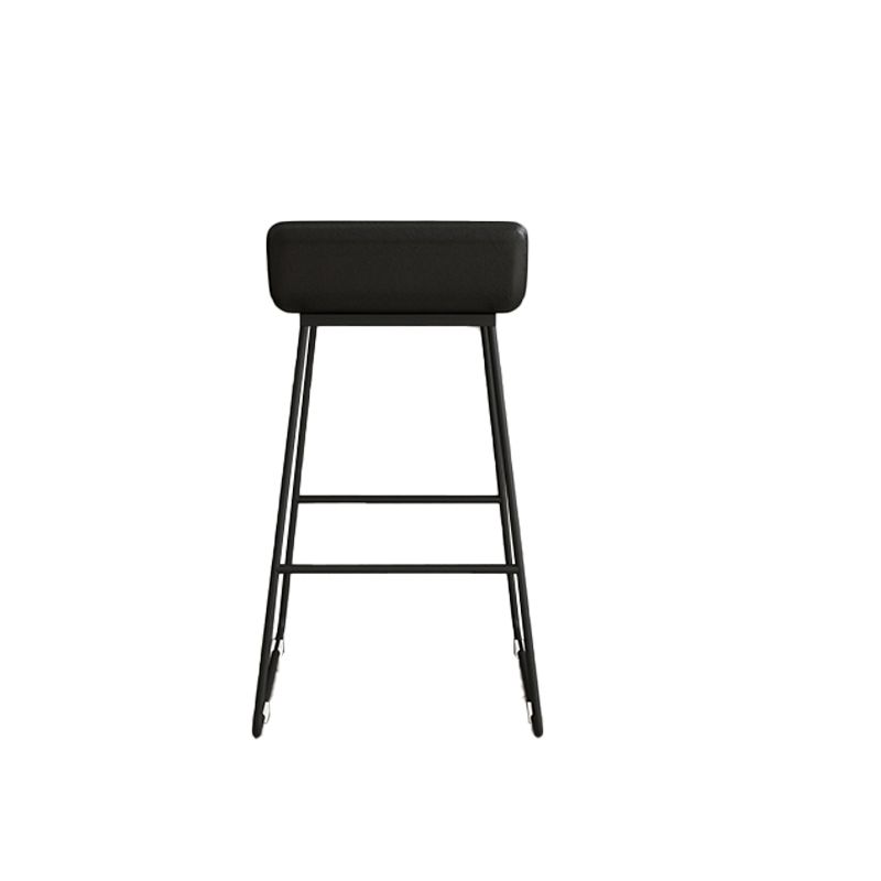 Low Back Barstools Contemporary Armless Bar Stools with Metal Base