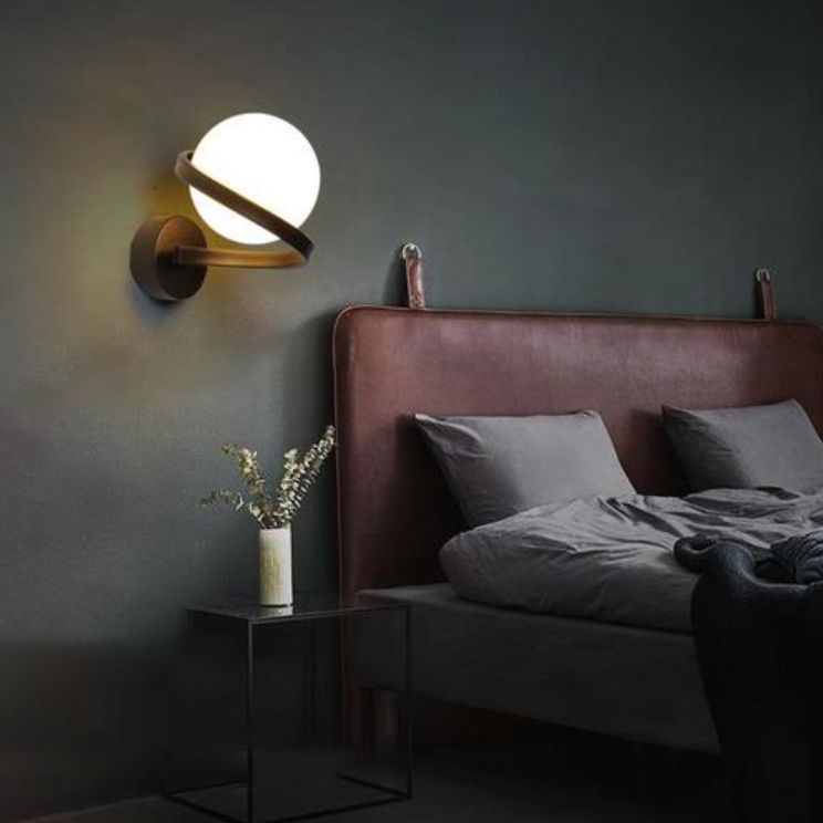 Modernism Globe Bath Vanity Lighting Metal Black/White Light for Bathroom