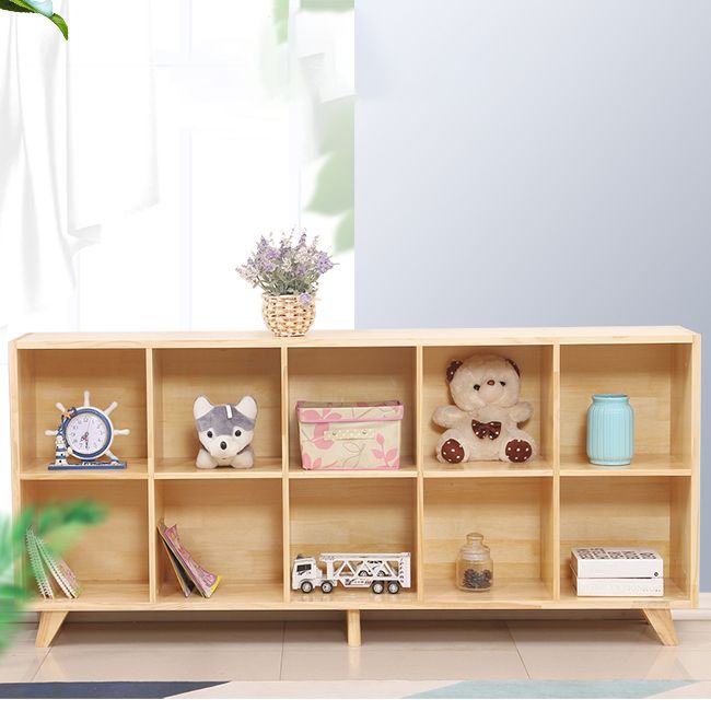 Contemporary Pine Wood Bookshelf Closed Back Bookcase for Home Office