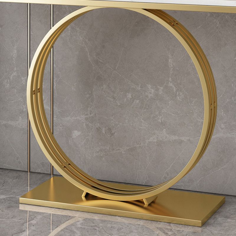 Glam Hall Pedestal Marble Rectangle Stain Resistant Console Sofa Table