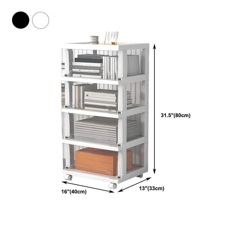 Plastic and Metal Bookshelf, Multi Tiers Contemporary Bookcase for Home Office