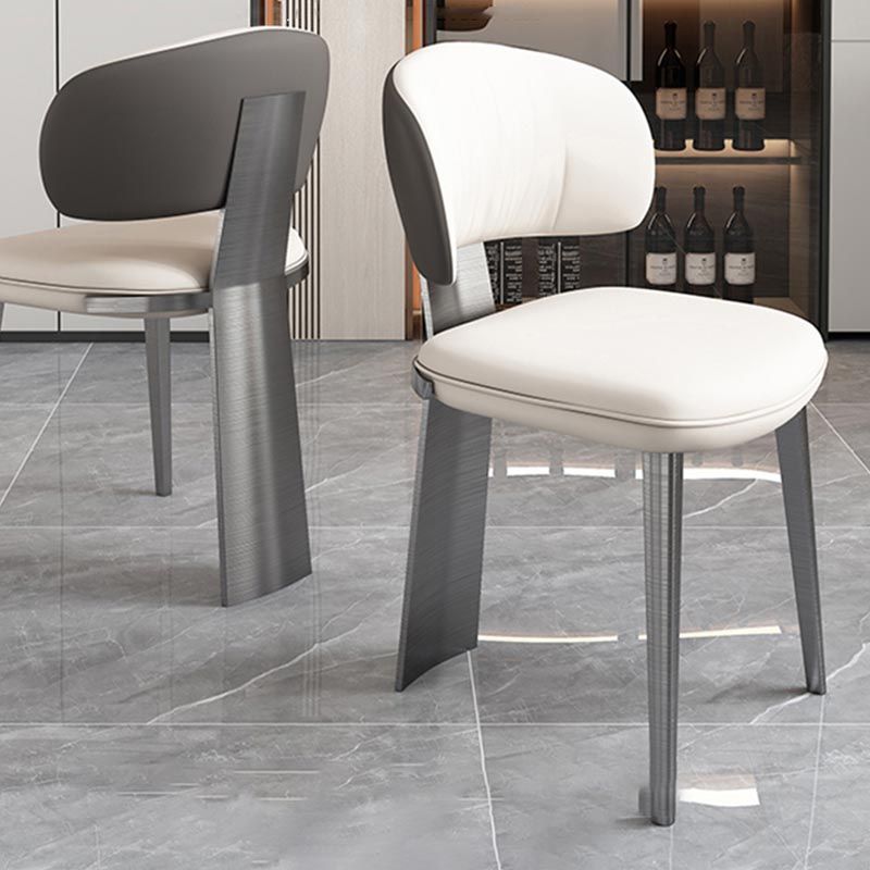 Nordic Glam Style Chair Dining Armless Chairs for Kitchen with Metal Legs