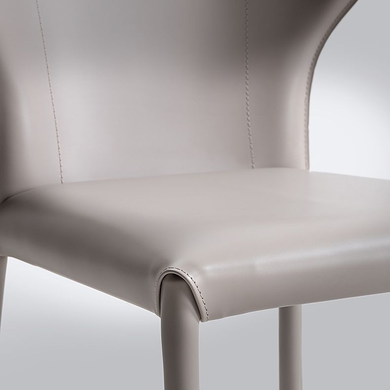 Modern Leather Armless Dining Chair Wingback Side Chair for Restaurant Use