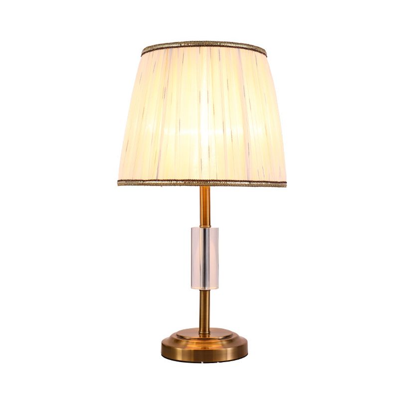 Contemporain 1 Task Task Lighting White Barrel Reading Livre Light with Fabric Shade