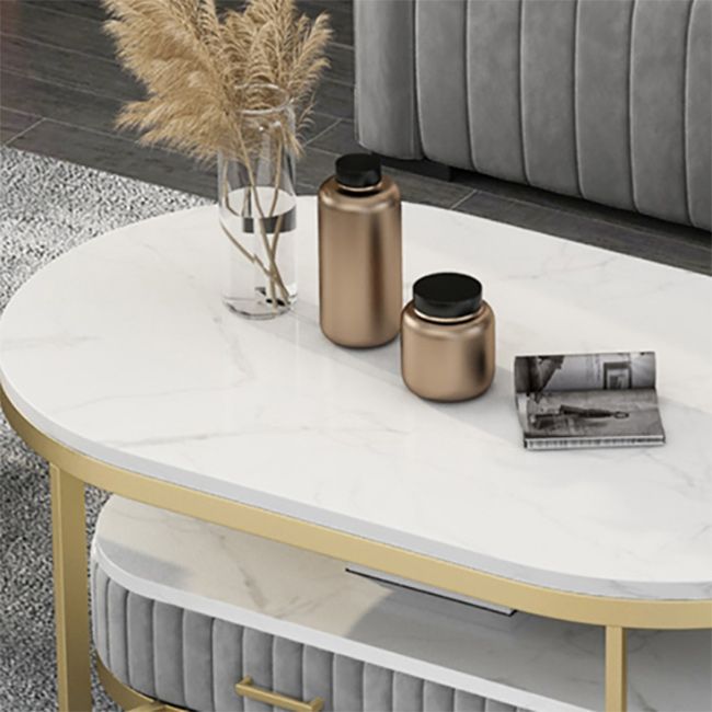 Glam 4 Legs Coffee Cocktail Table Slate Cocktail Table for Living Room