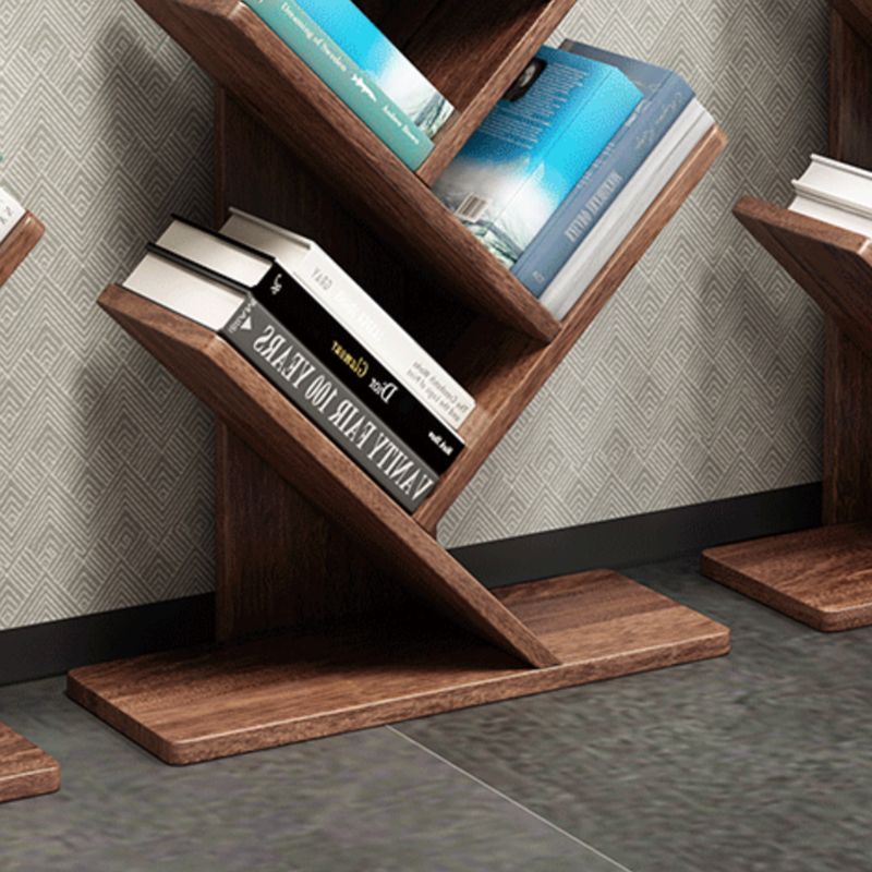 Wooden Standard Bookshelf Scandinavian Open Back Bookcase with Shelves