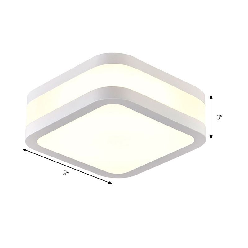 Black/White Cuboid Flush Ceiling Light Simple Style Acrylic LED Ceiling Lamp in Warm/White Light