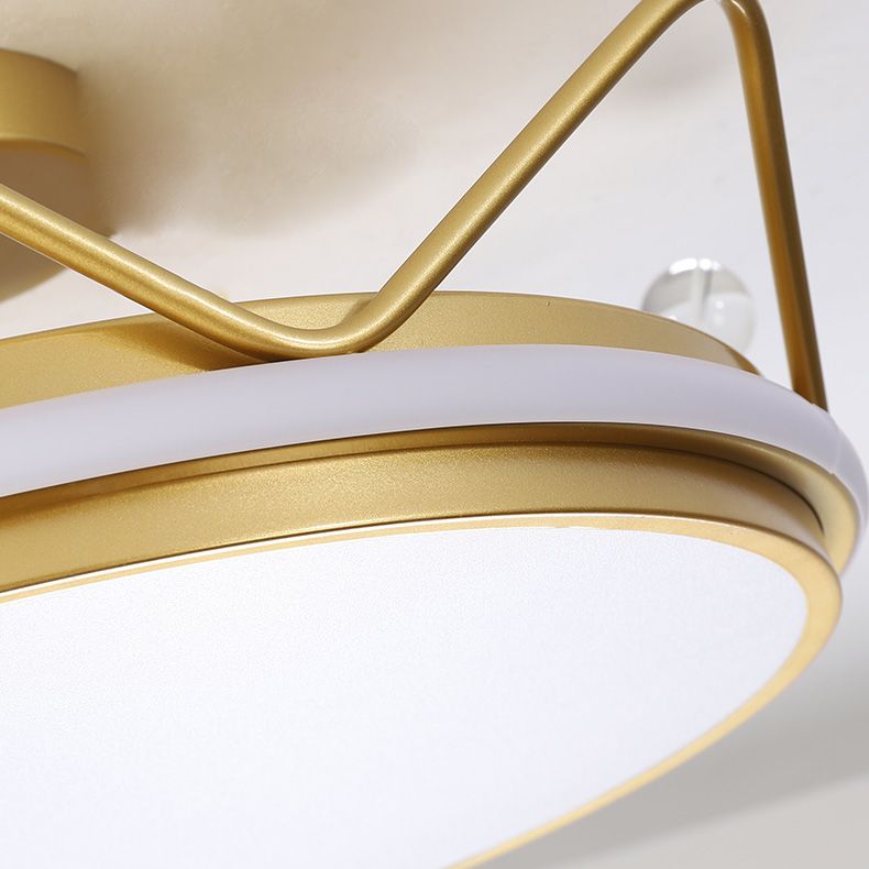 Crown Semi Flush Mount Lighture Acrílico Niños de montaje Flush Techo Accesorios para dormitorio