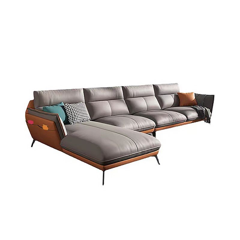 Modern Style Sofa Bed Imitation Leather Armrest Cushioning Back Sofa