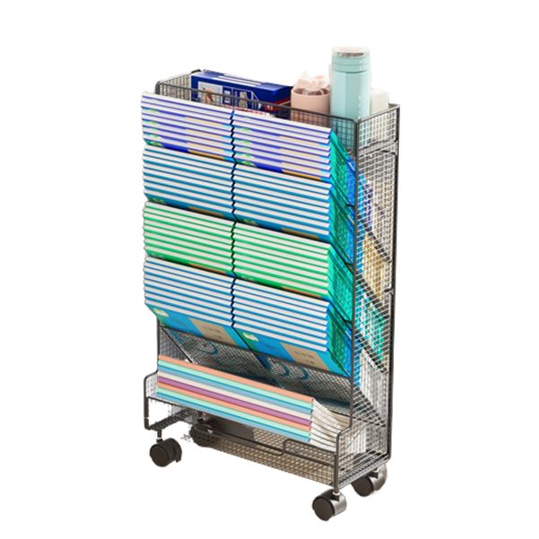 Contemporary Bookcase Vertical Metal Book Shelf for Study Room