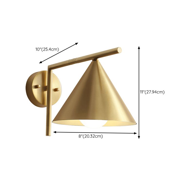 Single Modernism Golden Metallic Shaded Down Wall Mounted for Foyer