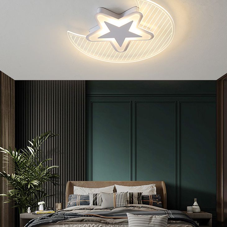 Moon And Star Flush Mount Ceiling Licht Moderne Acryl Deckenleuchte für Schlafzimmer