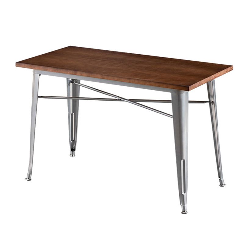 Mesa de comedor de madera maciza de estilo industrial Mesa de comedor con base de metal para comedor