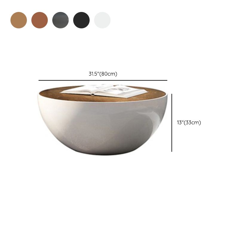 Abstract Coffee Cocktail Table with Trunk Storage Modern Round Glass Top